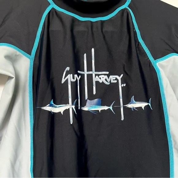 NWOT Rashguard Swim Sun Shirt Guy Harvey Fish Kids Boys Girls Unisex - Picture 4 of 5